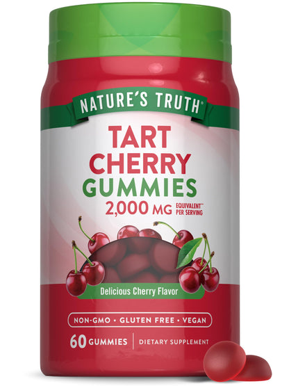 Nature's Truth Tart Cherry Gummies – 2000mg per Serving, 60 Count | Vegan, Non-GMO, Gluten Free