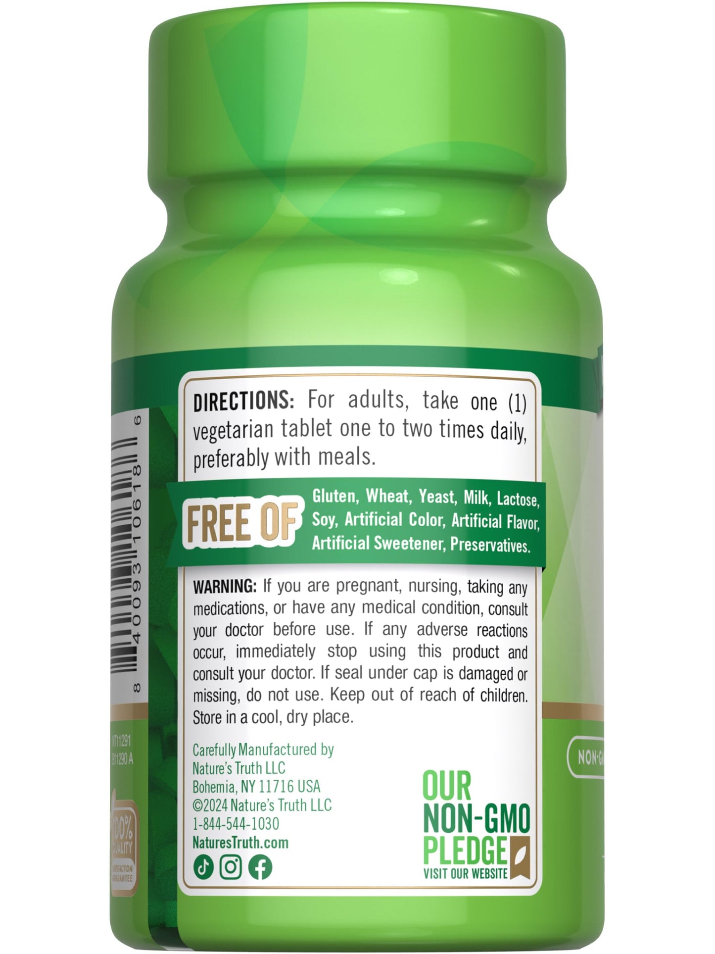 Nature's Truth Vitamin D3 400 IU (10 mcg) – 100 Vegetarian Tablets, Non-GMO & Gluten Free