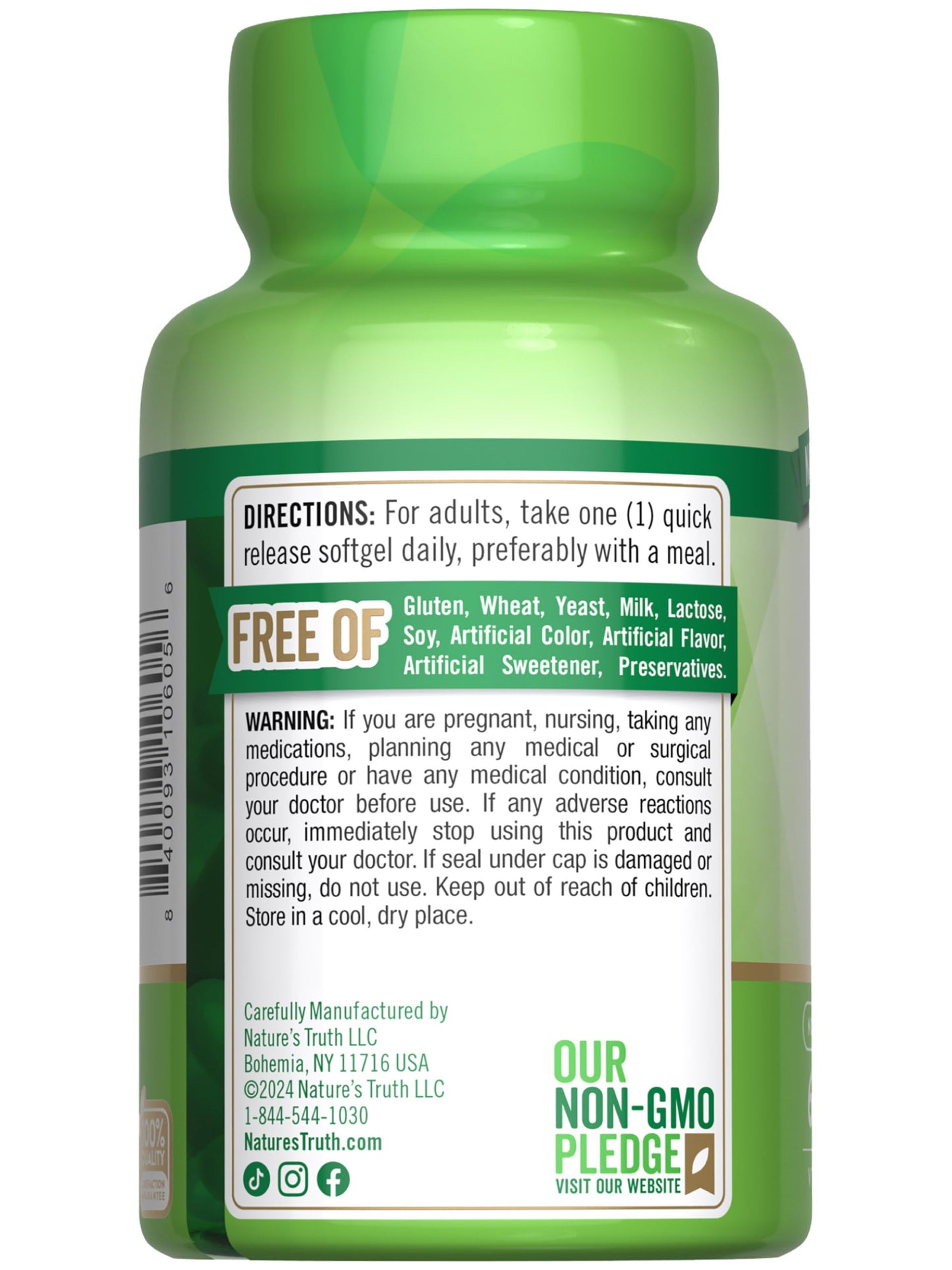 Nature's Truth Vitamin E Softgels 1000 IU - 60 Count | Non-GMO & Gluten Free