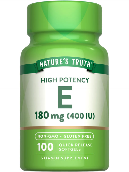 Nature's Truth Vitamin E Softgels - 400 IU (180 mg) - 100 Count - Non-GMO & Gluten Free BritishVita | Premium UK Vitamins & Wellness Supplements