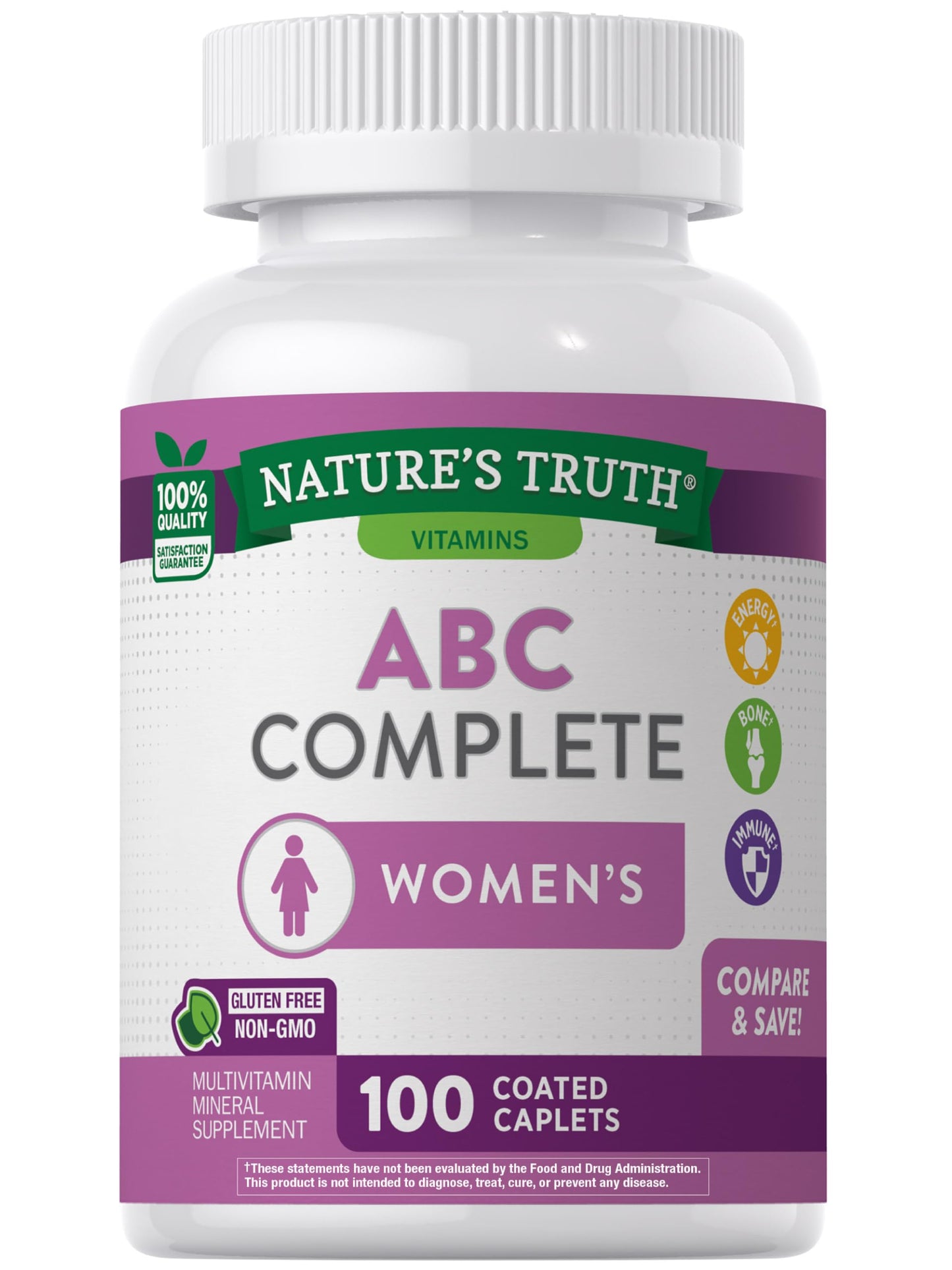 Nature's Truth Multivitamin for Women with Iron - 100 Pills | Non-GMO & Gluten Free | ABC Complete