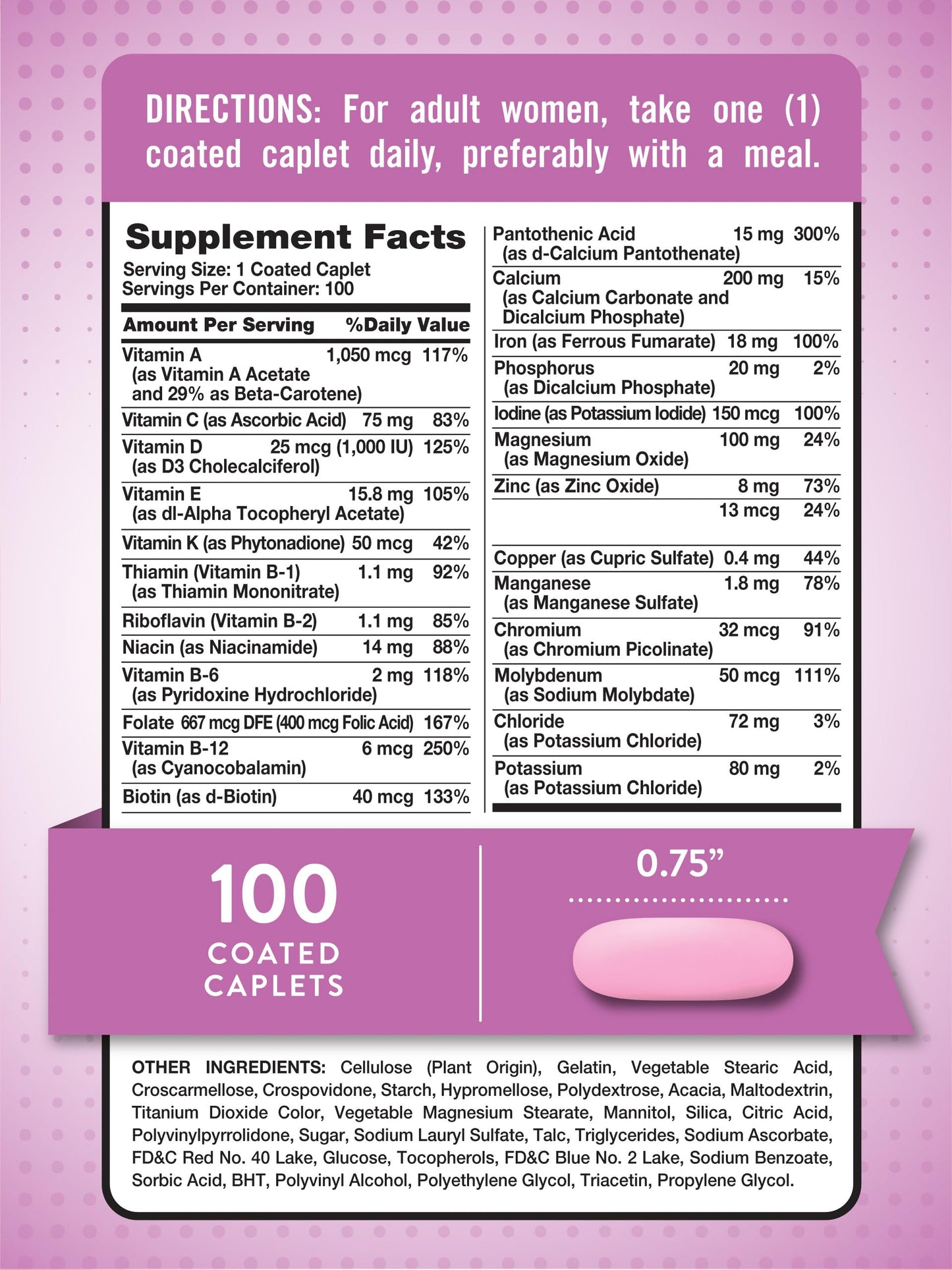 Nature's Truth Multivitamin for Women with Iron - 100 Pills | Non-GMO & Gluten Free | ABC Complete