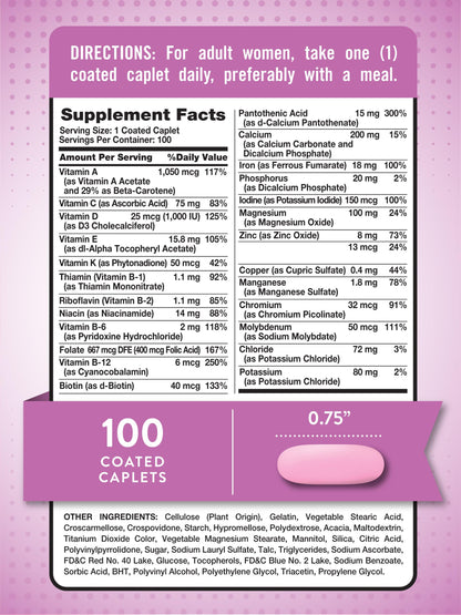 Nature's Truth Multivitamin for Women with Iron - 100 Pills | Non-GMO & Gluten Free | ABC Complete
