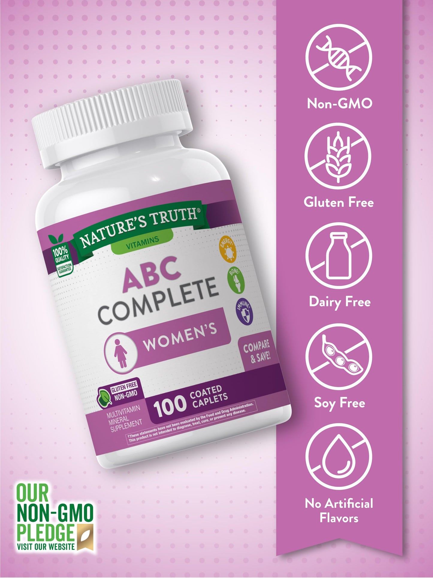 Nature's Truth Multivitamin for Women with Iron - 100 Pills | Non-GMO & Gluten Free | ABC Complete