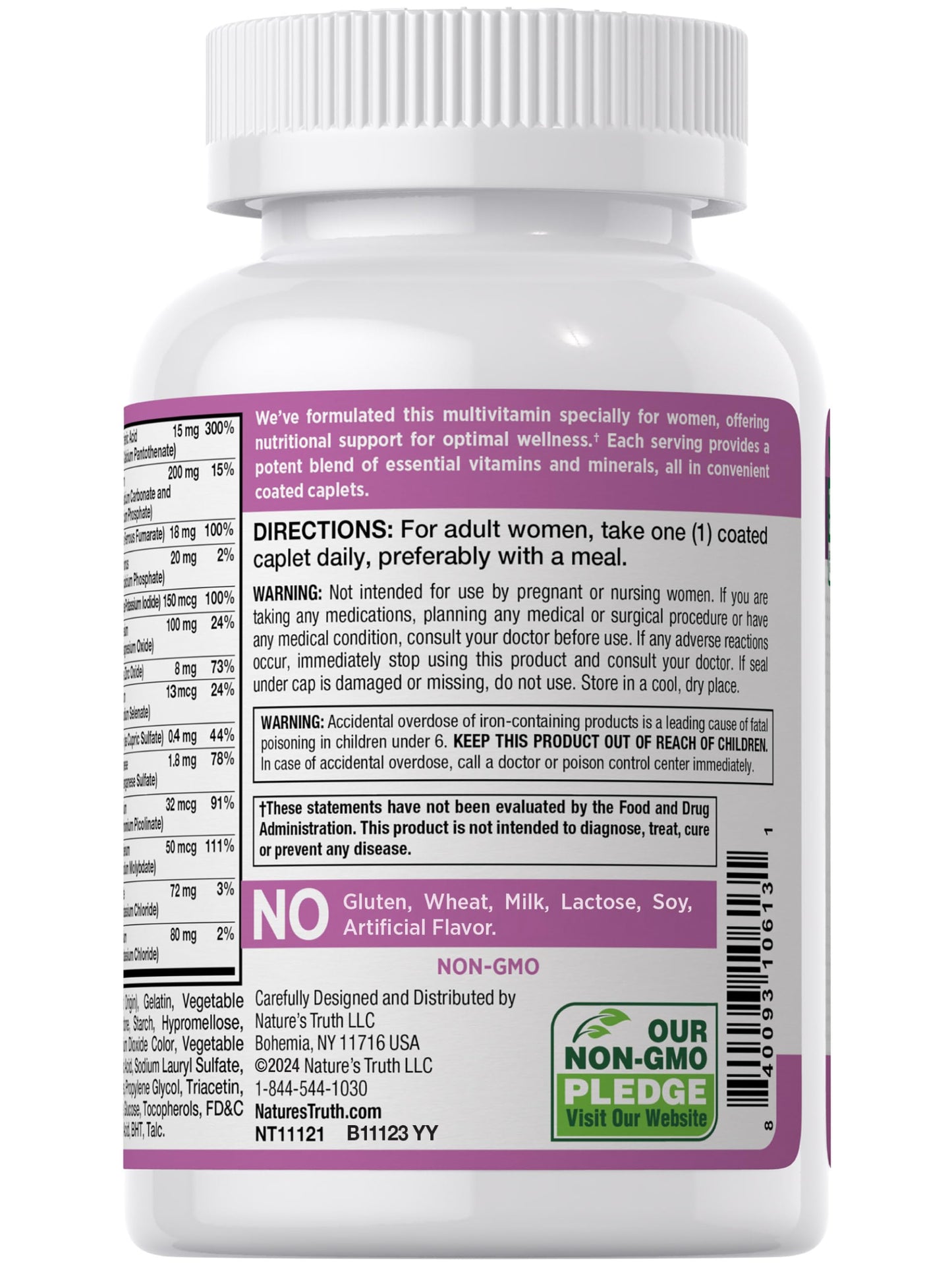 Nature's Truth Multivitamin for Women with Iron - 100 Pills | Non-GMO & Gluten Free | ABC Complete
