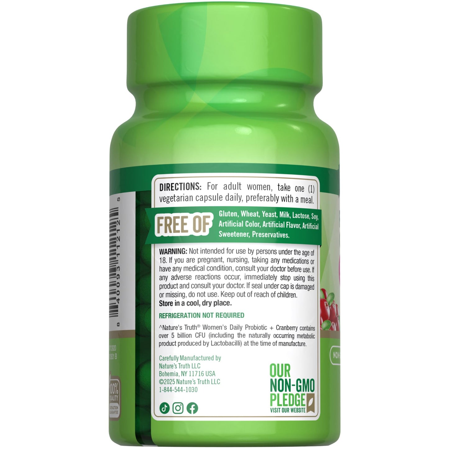 Nature's Truth Probiotics for Women | 5 Billion CFUs Daily | 40 Vegetarian Capsules | Cranberry | Non-GMO & Gluten Free