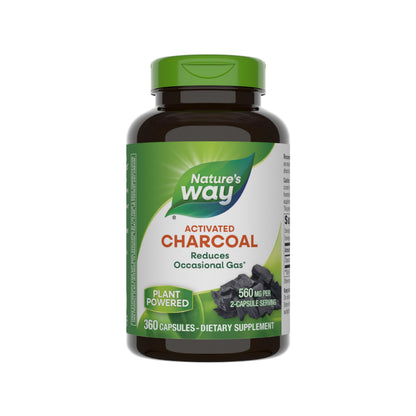Nature's Way Activated Charcoal 560 mg | 360 Capsules (Packaging May Vary)