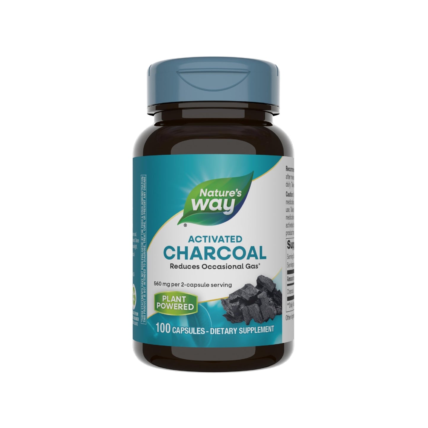 Nature's Way Activated Charcoal 560 mg - Binds Gas & Unwanted Materials | 100 Capsules