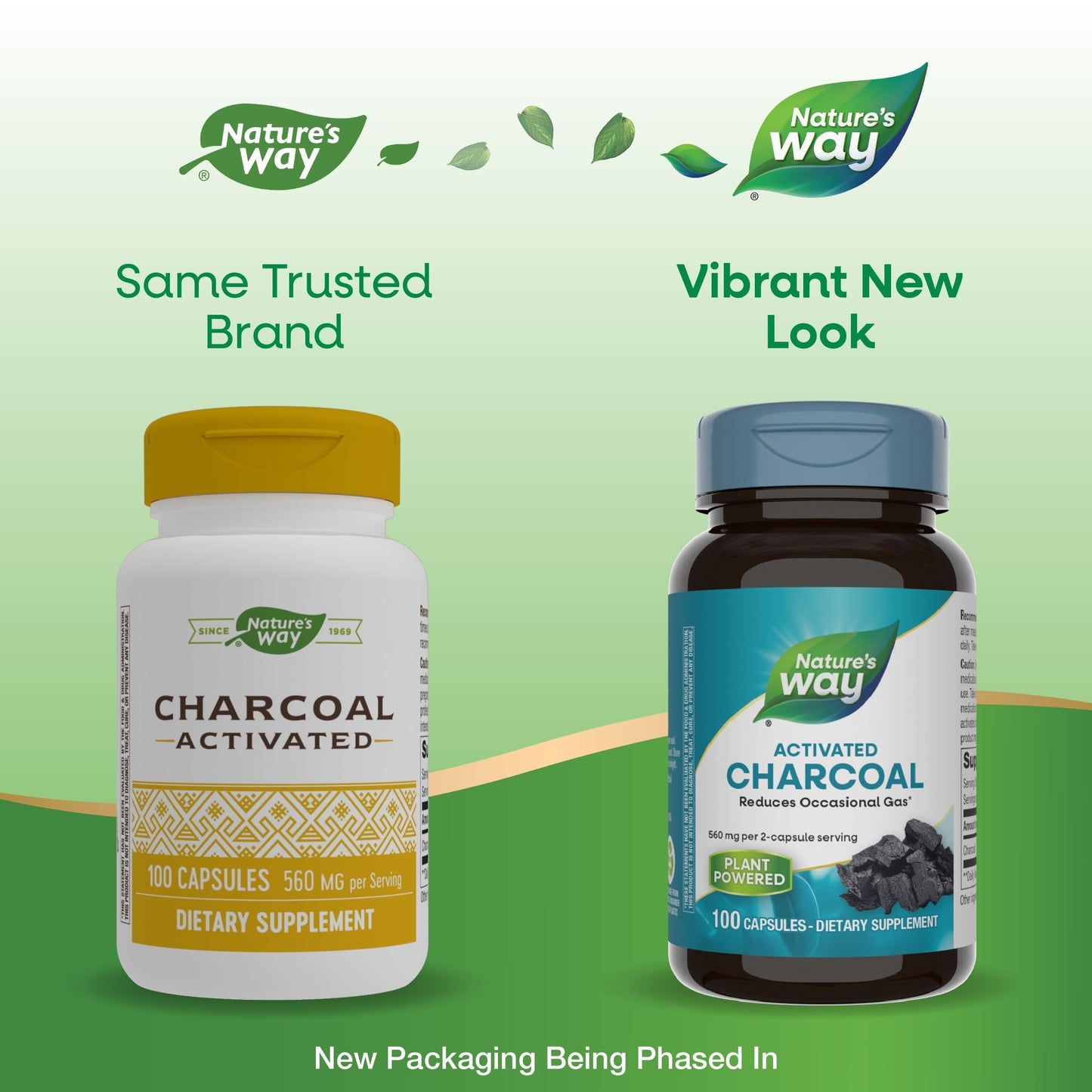 Nature's Way Activated Charcoal 560 mg - Binds Gas & Unwanted Materials | 100 Capsules
