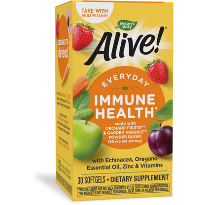 Nature's Way Alive! Everyday Immune Health with Echinacea & Zinc – 30 Softgels