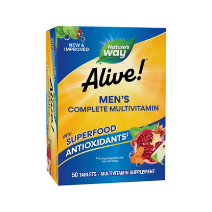 Nature's Way Alive! Men's Complete Multivitamin – Gluten-Free | Energy Metabolism & Muscle Function
