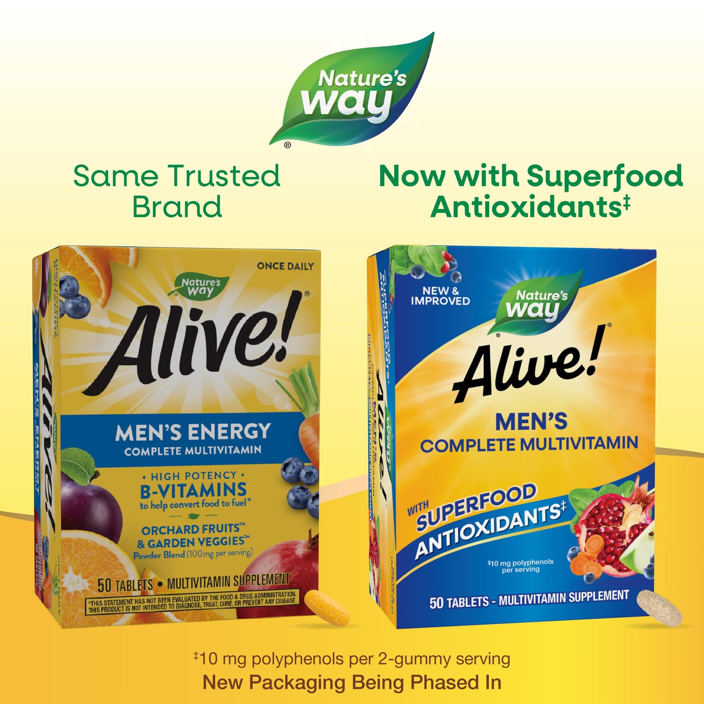 Nature's Way Alive! Men's Complete Multivitamin – Gluten-Free | Energy Metabolism & Muscle Function
