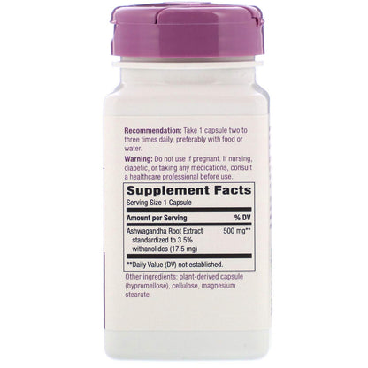 Nature's Way Ashwagandha - Premium Adaptogenic Extract, Reduces Stress*, Non-GMO Project Verified, Vegan, 60 Capsules