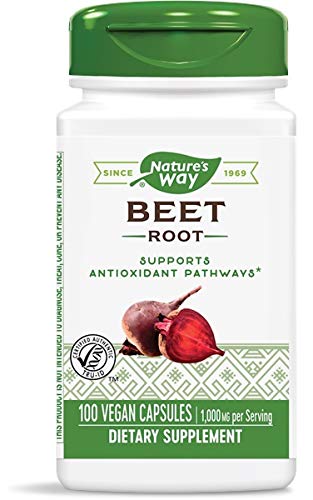 Nature's Way Beet Root 500 mg - 100 Vegetarian Capsules - Pack of 3