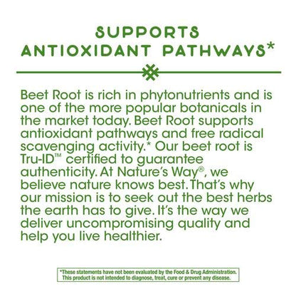 Nature's Way Beet Root 500 mg - 100 Vegetarian Capsules - Pack of 3