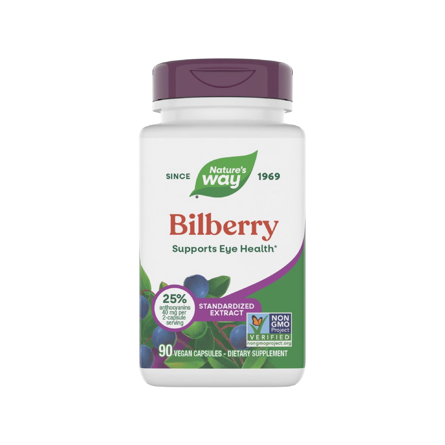 Nature's Way Bilberry Premium Extract - Eye Health Support, 90 Capsules