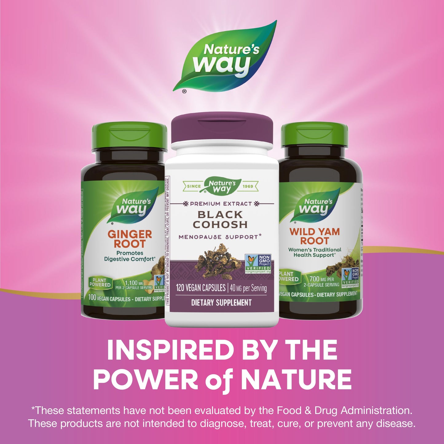 Nature's Way Premium Black Cohosh - Menopause Support for Women, 40 mg per Serving, 120 Vegan Capsules