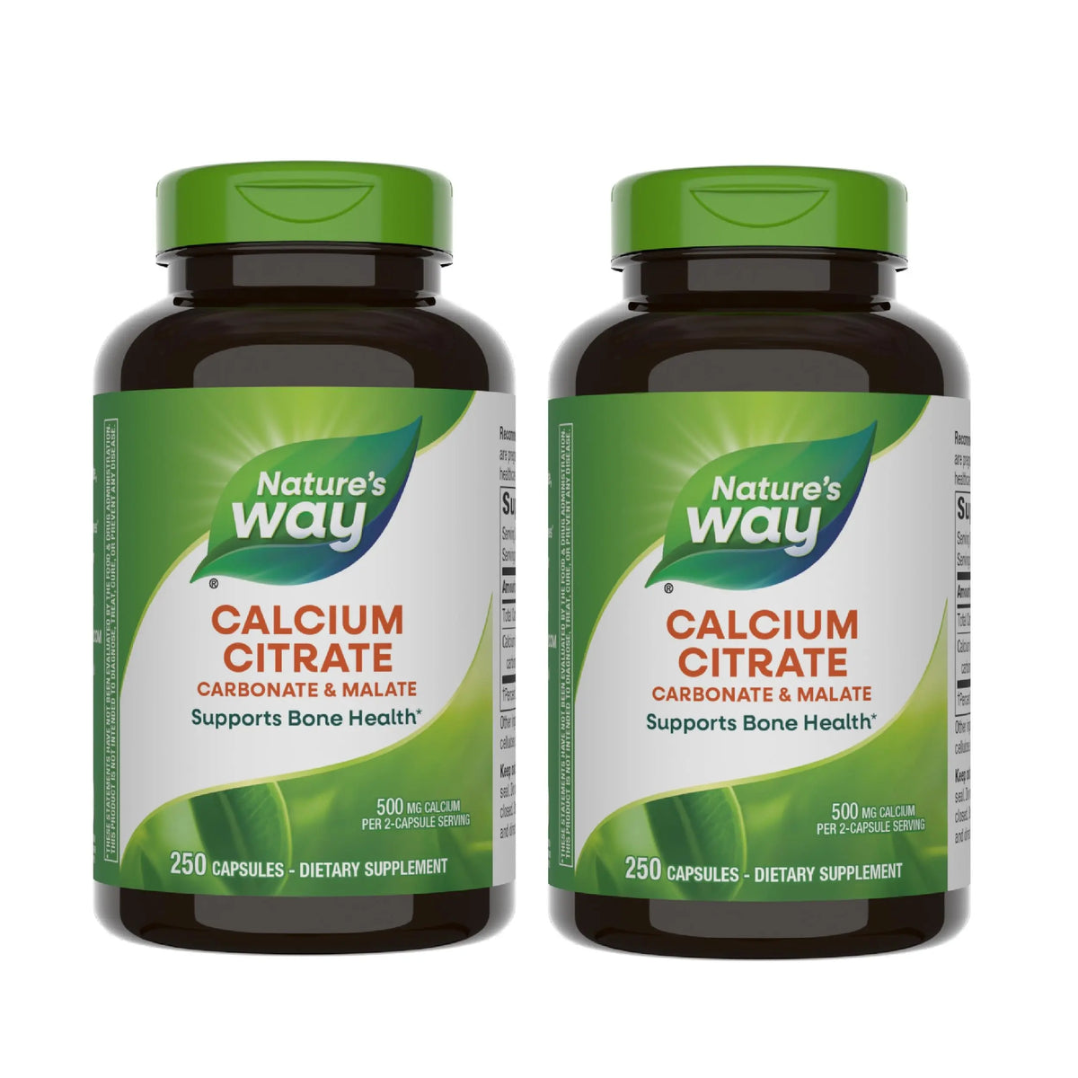 Nature's Way Calcium Citrate 500 mg | Bone Health & Muscle Support, Gluten Free, 250 Capsules (2 Pack) BritishVita | Premium UK Vitamins & Wellness Supplements
