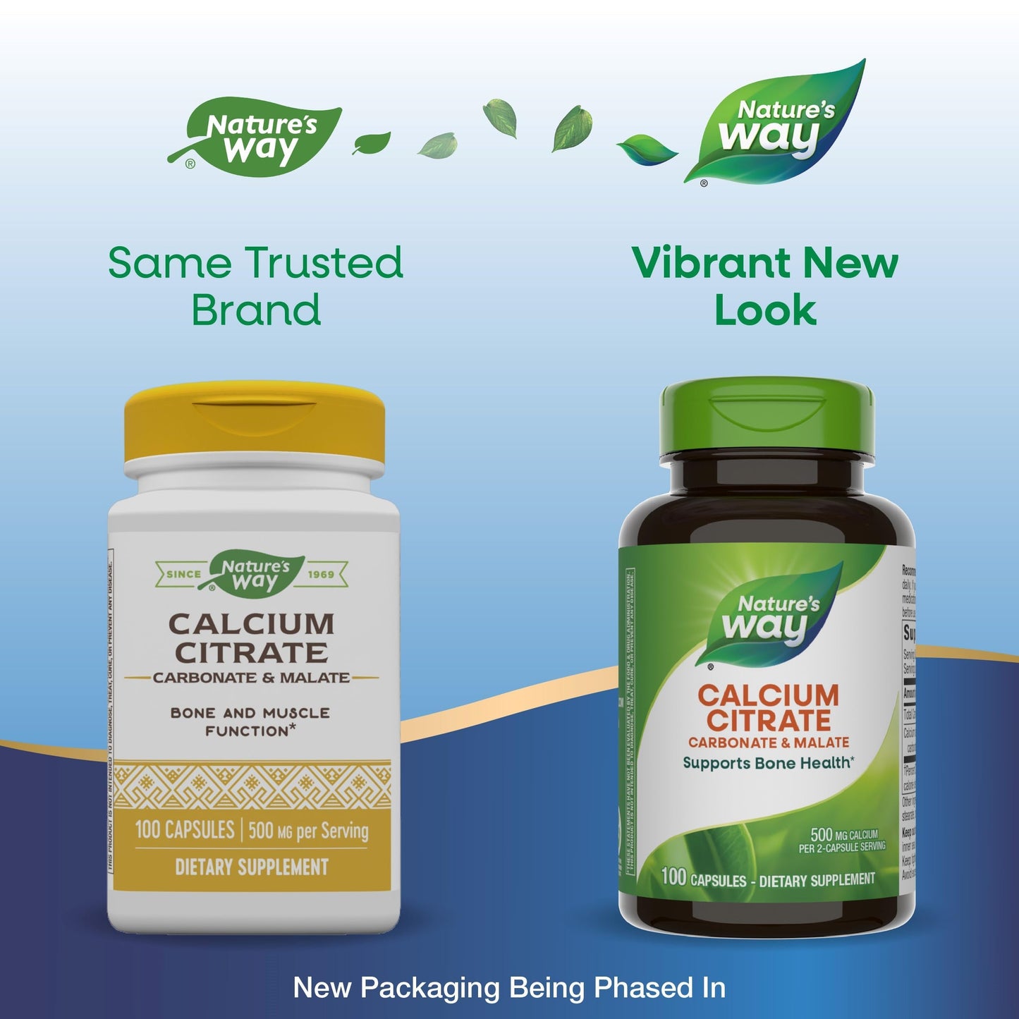 Nature's Way Calcium Citrate, Carbonate & Malate — Supports Bone Health (100 Capsules)