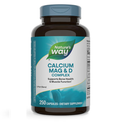 Nature's Way Calcium Magnesium &amp; Vitamin D3 Complex – Healthy Bones &amp; Teeth, Gluten Free, 250 Capsules