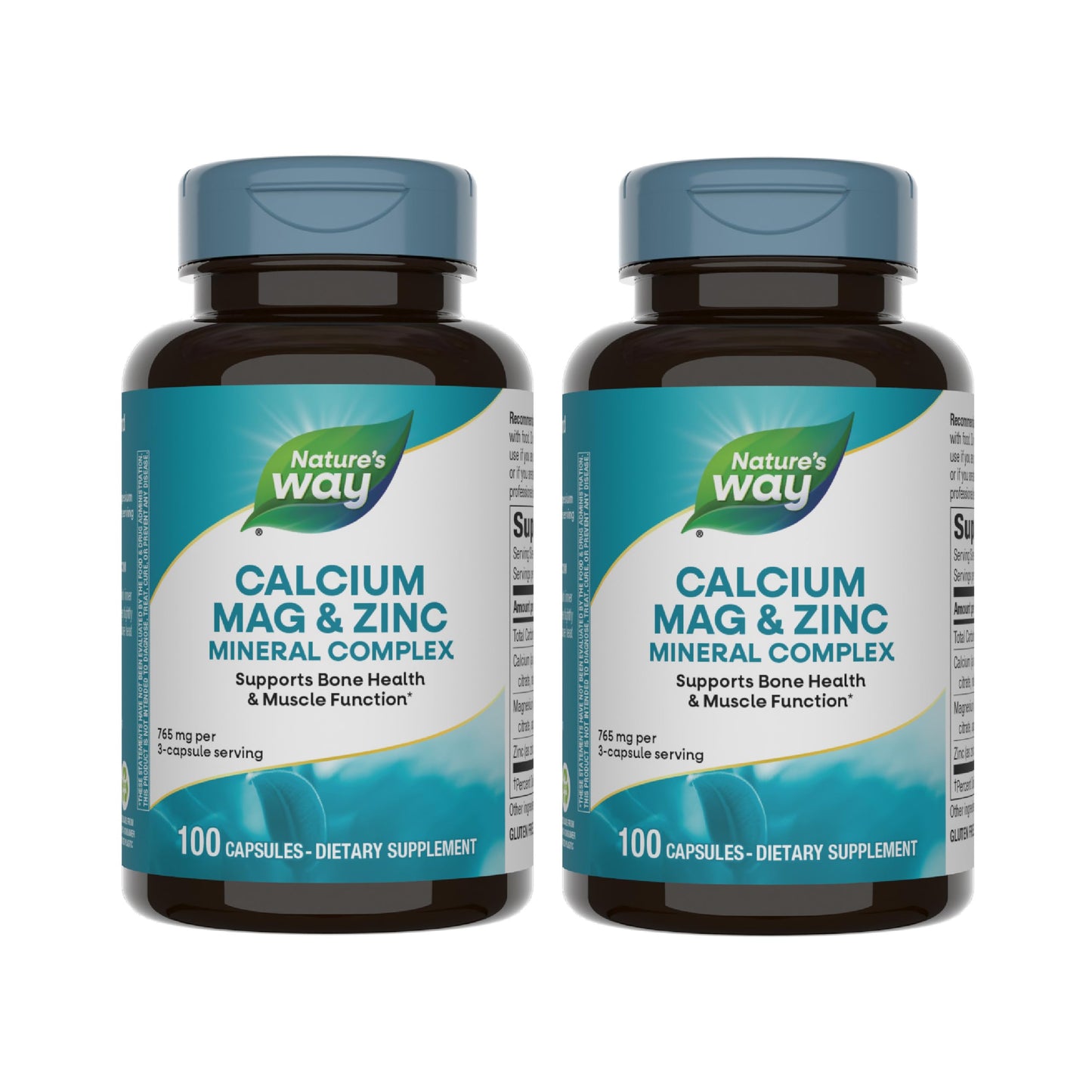 Nature's Way Calcium Magnesium Zinc Mineral Complex – Bone Health, Muscle Function & Immune Support | 2 Pack