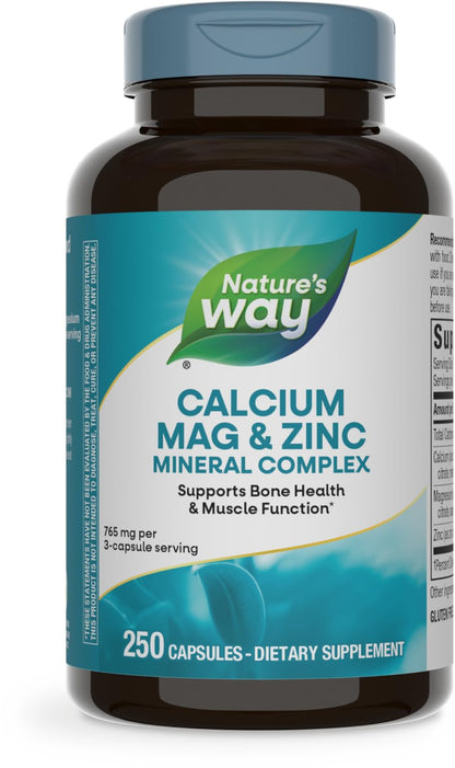 Nature's Way Calcium Magnesium & Zinc Mineral Complex – 250 Capsules