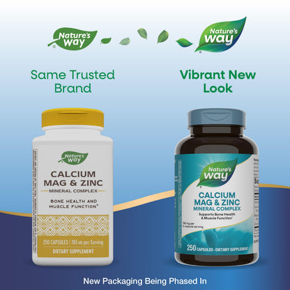Nature's Way Calcium Magnesium & Zinc Mineral Complex – 250 Capsules