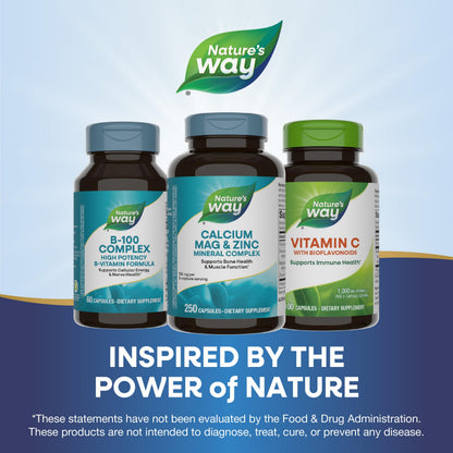 Nature's Way Calcium Magnesium & Zinc Mineral Complex – 250 Capsules