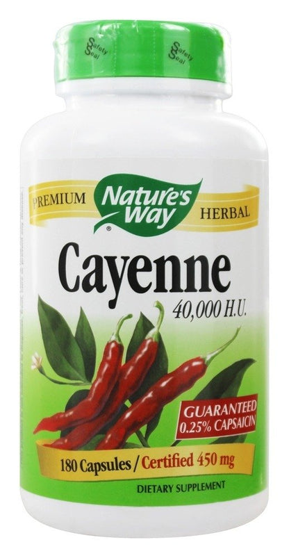 Natures Way Cayenne Pepper 40000 HU, 180 ct