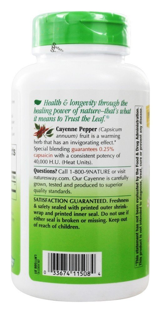 Natures Way Cayenne Pepper 40000 HU, 180 ct