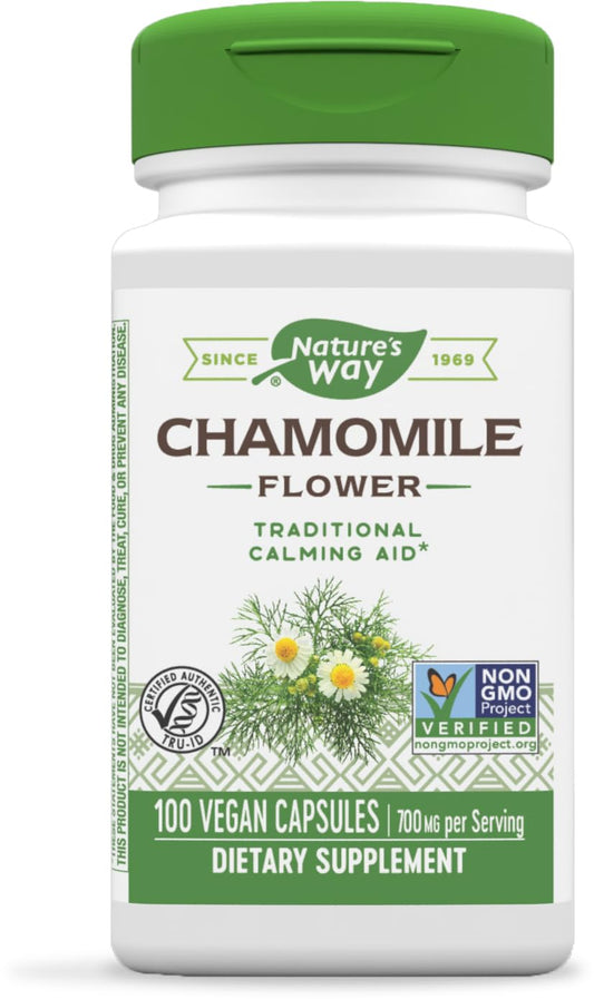 Nature's Way Chamomile Flower 700 mg | Calming Herbal Supplement | Non-GMO, Gluten Free | 100 Vegan Capsules BritishVita | Premium UK Vitamins & Wellness Supplements