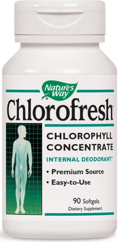 Nature's Way Chlorofresh Internal Deodorant - Chlorophyll Concentrate, 90 Softgels