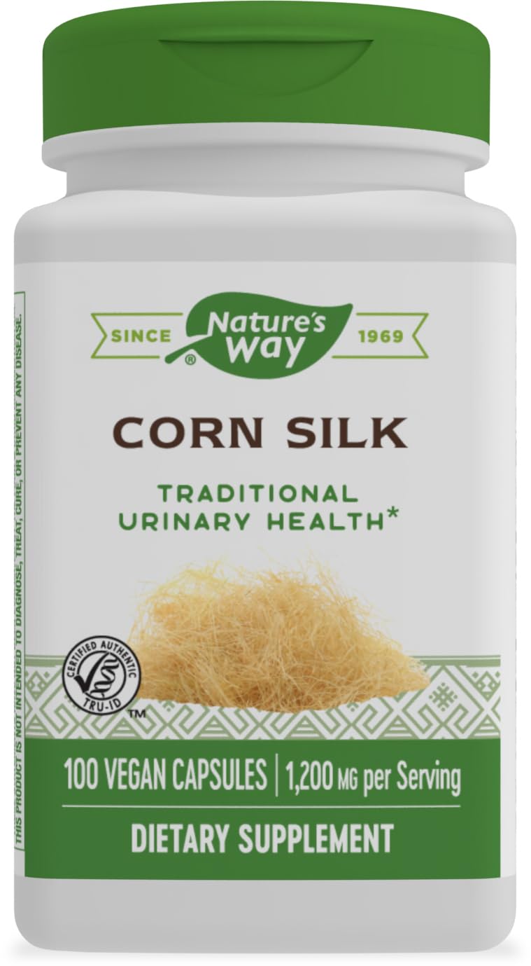Nature's Way Corn Silk - 1,200 mg per 3-Capsule Serving | Urinary Health Support | Vegan & Gluten Free - 100 Vegan Capsules