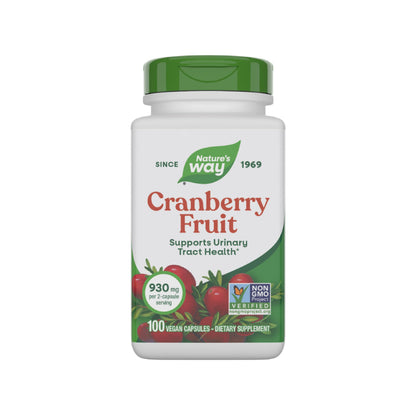 Nature's Way Cranberry Fruit Cranberry Supplements - Supports Urinary Tract Health - 930 mg per 2-Capsule Serving