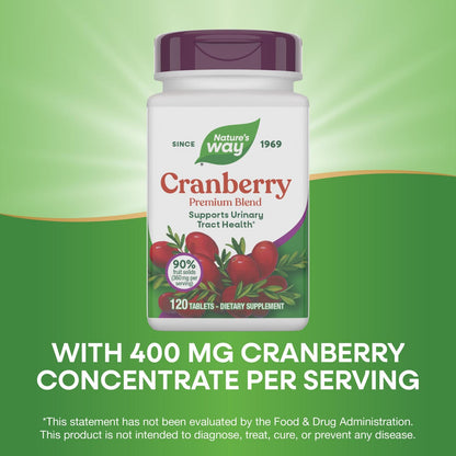 Nature's Way Cranberry Premium Blend - Urinary Tract Health Support | 120 Tablets | Gluten Free