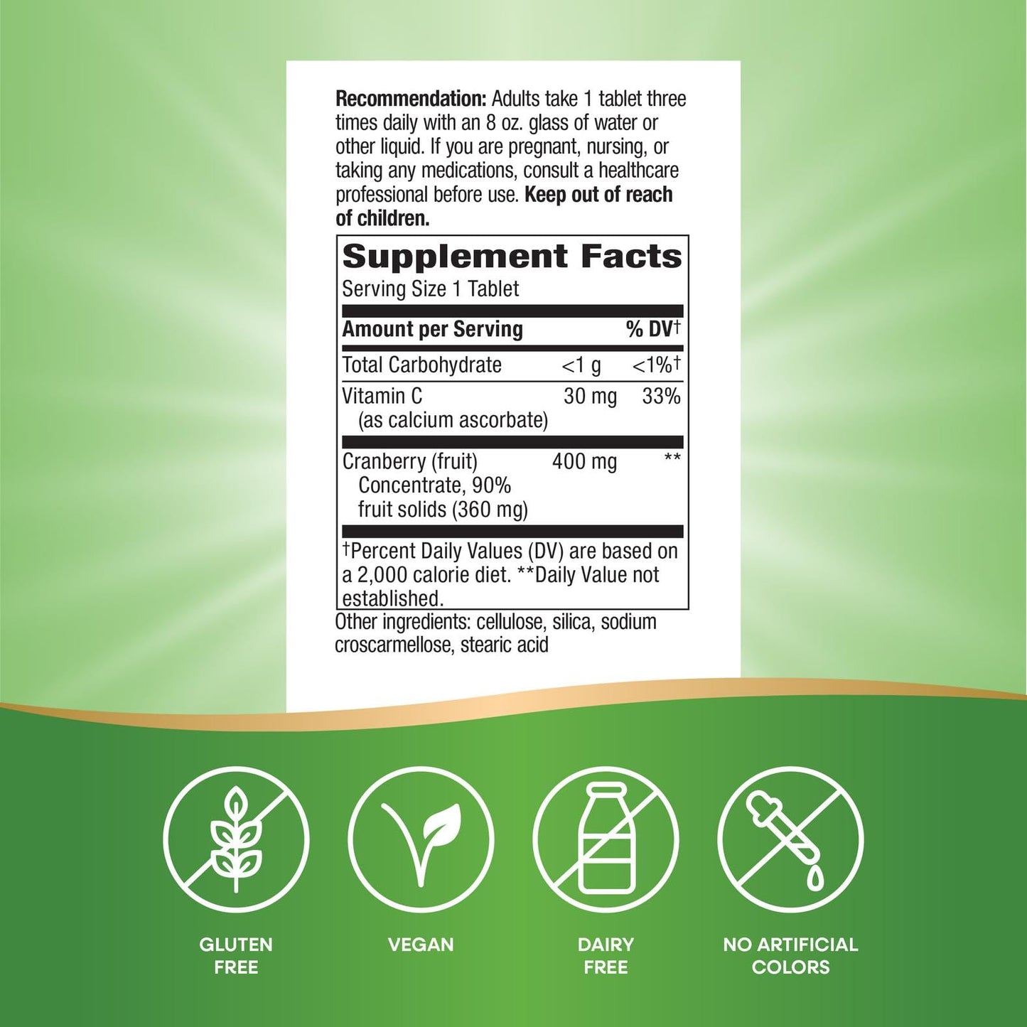 Nature's Way Cranberry Premium Blend - Urinary Tract Health Support | 120 Tablets | Gluten Free