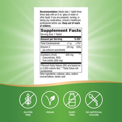 Nature's Way Cranberry Premium Blend - Urinary Tract Health Support | 120 Tablets | Gluten Free
