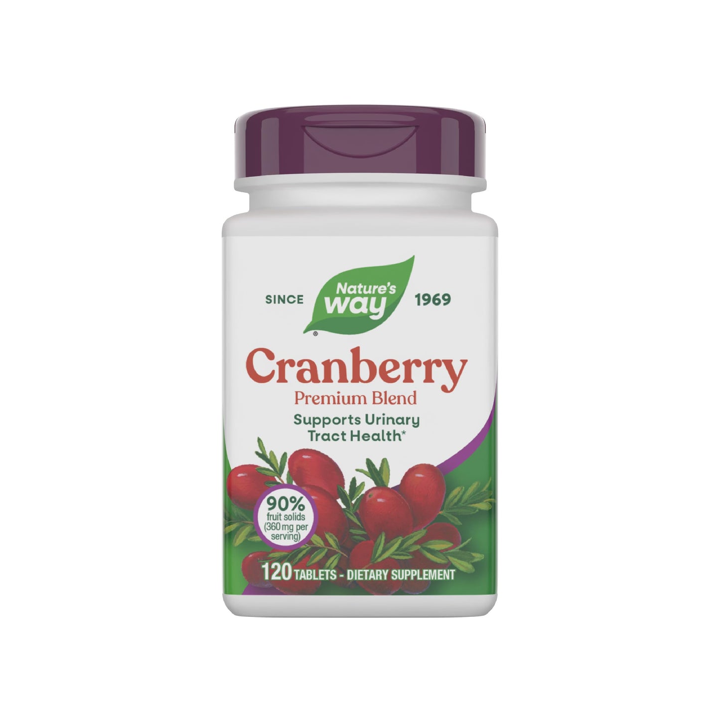Nature's Way Cranberry Premium Blend - Urinary Tract Health Support | 120 Tablets | Gluten Free