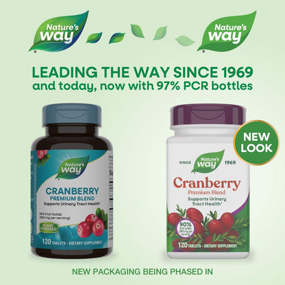Nature's Way Cranberry Premium Blend - Urinary Tract Health Support | 120 Tablets | Gluten Free