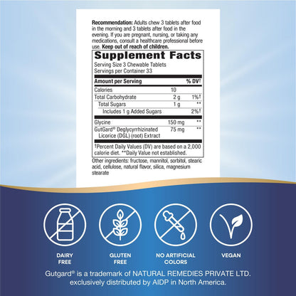 Nature's Way DGL Chewable Tablets – Soothing Digestive Relief*, Gluten Free, 100 Tablets