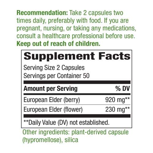 Nature's Way Elderberry 100 Caps Pack of 2 – Immune Support
