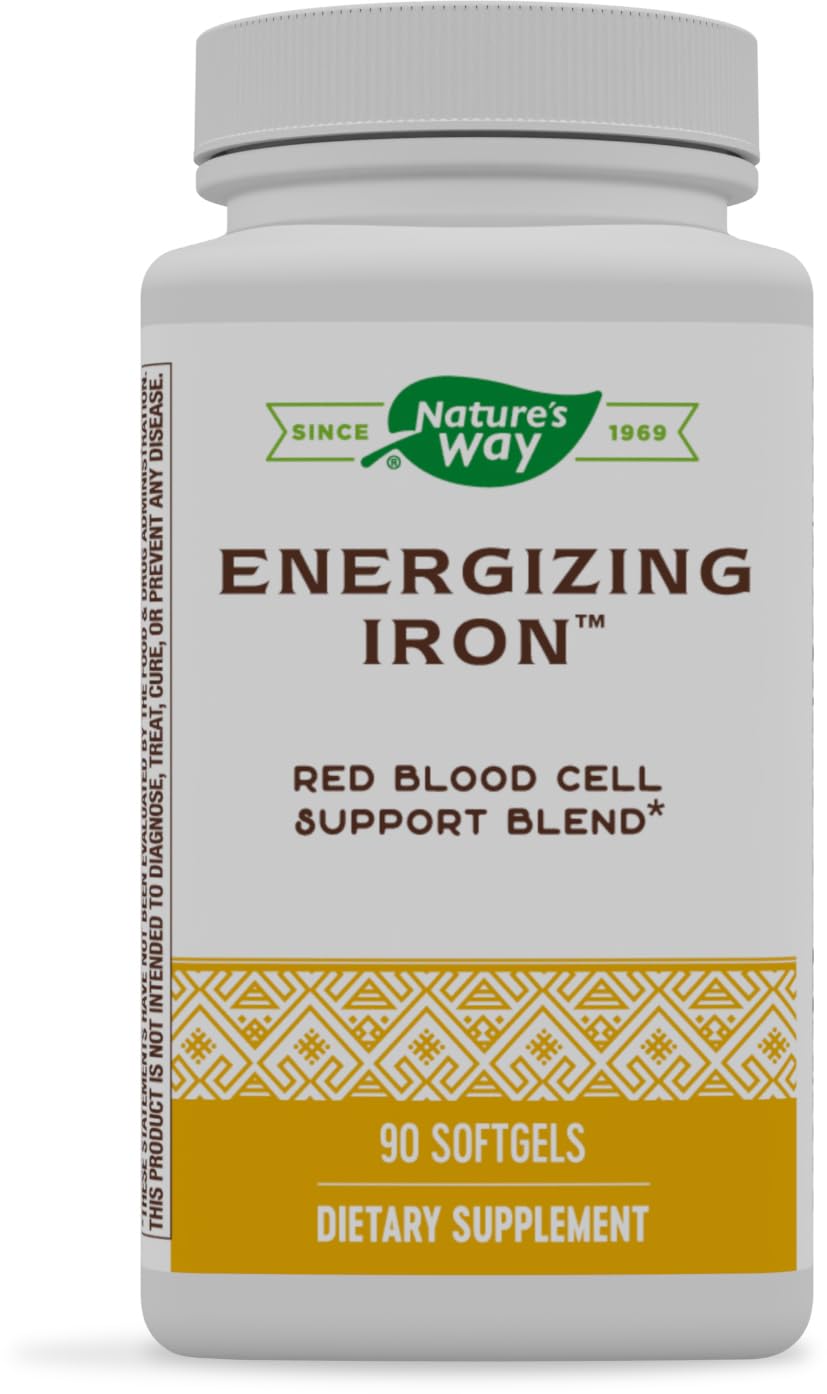 Nature's Way Energizing Iron - Red Blood Cell Support | 8 mg Iron, 200 mcg B12 | Gluten Free