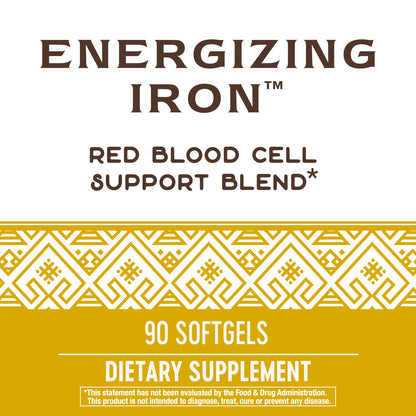 Nature's Way Energizing Iron - Red Blood Cell Support | 8 mg Iron, 200 mcg B12 | Gluten Free