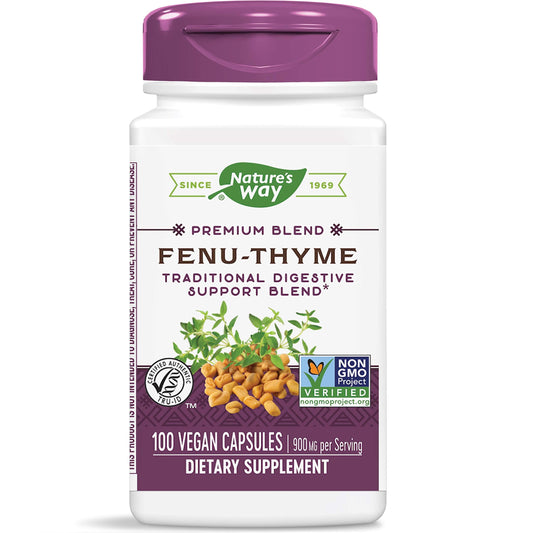Nature's Way Fenu-Thyme - Traditional Digestive Support Blend | 900 mg per 2-Capsule Serving | Vegan, Non-GMO, Dairy Free BritishVita | Premium UK Vitamins & Wellness Supplements