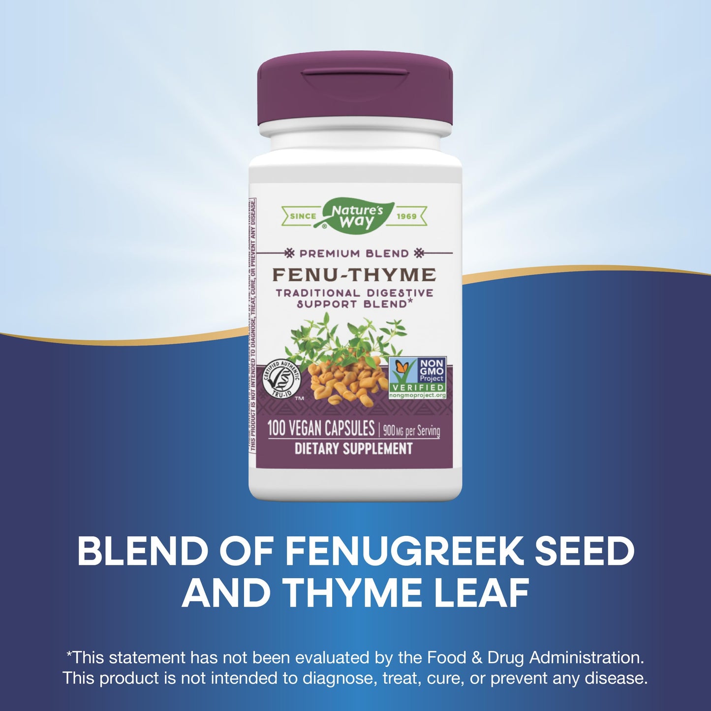 Nature's Way Fenu-Thyme - Traditional Digestive Support Blend | 900 mg per 2-Capsule Serving | Vegan, Non-GMO, Dairy Free