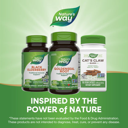 Nature's Way Goldenseal Root, Traditional Digestive Support*, Contains Berberine, Non-GMO Project Verified, Vegan, 100 Capsules (Packaging May Vary)