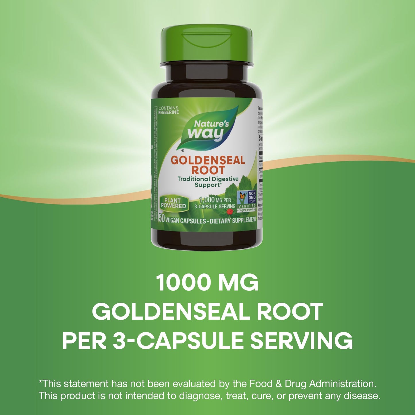 Nature's Way Goldenseal Root — Digestive Support, Berberine, 50 Caps