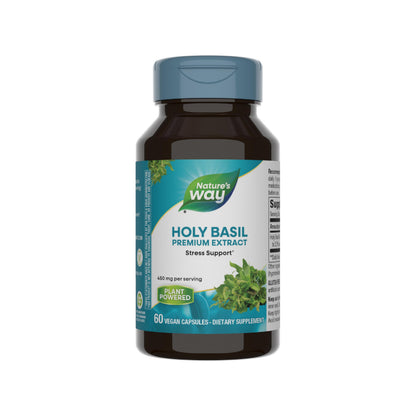 Nature's Way Holy Basil Premium Extract — Stress Support, Adaptogenic Herb, 450 mg, 60 Vegan Capsules