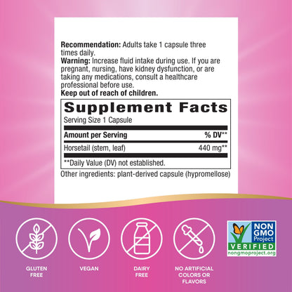 Nature's Way Horsetail Grass – 440 mg, Hair & Nail Support, 100 Vegan Capsules