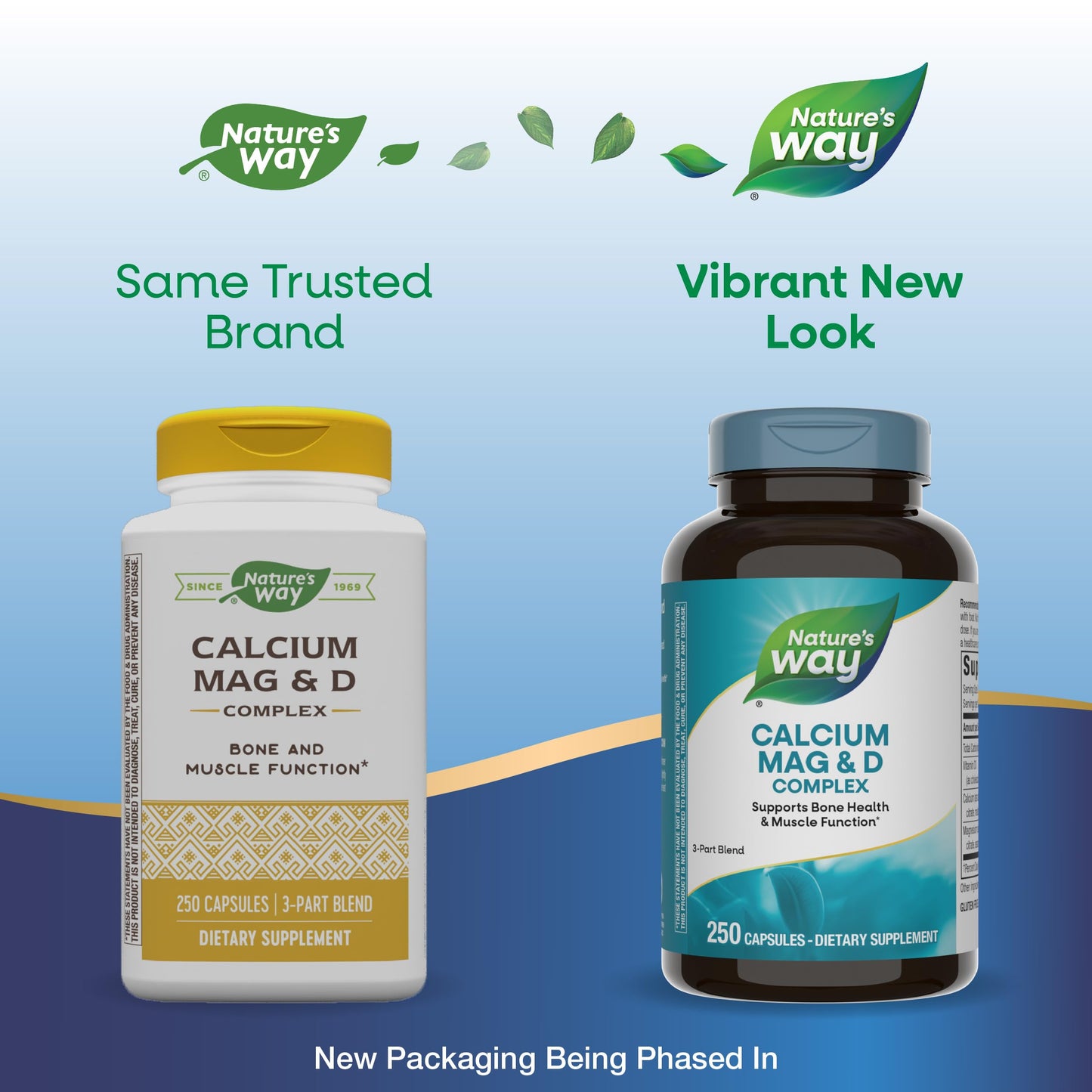 Nature's Way Calcium Magnesium &amp; Vitamin D3 Complex – Healthy Bones &amp; Teeth, Gluten Free, 250 Capsules